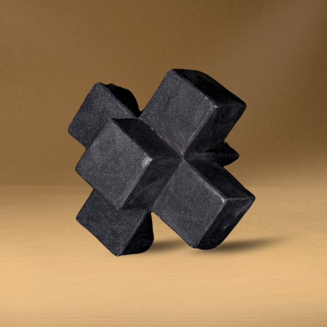 Black & White Marble Cubical Cross