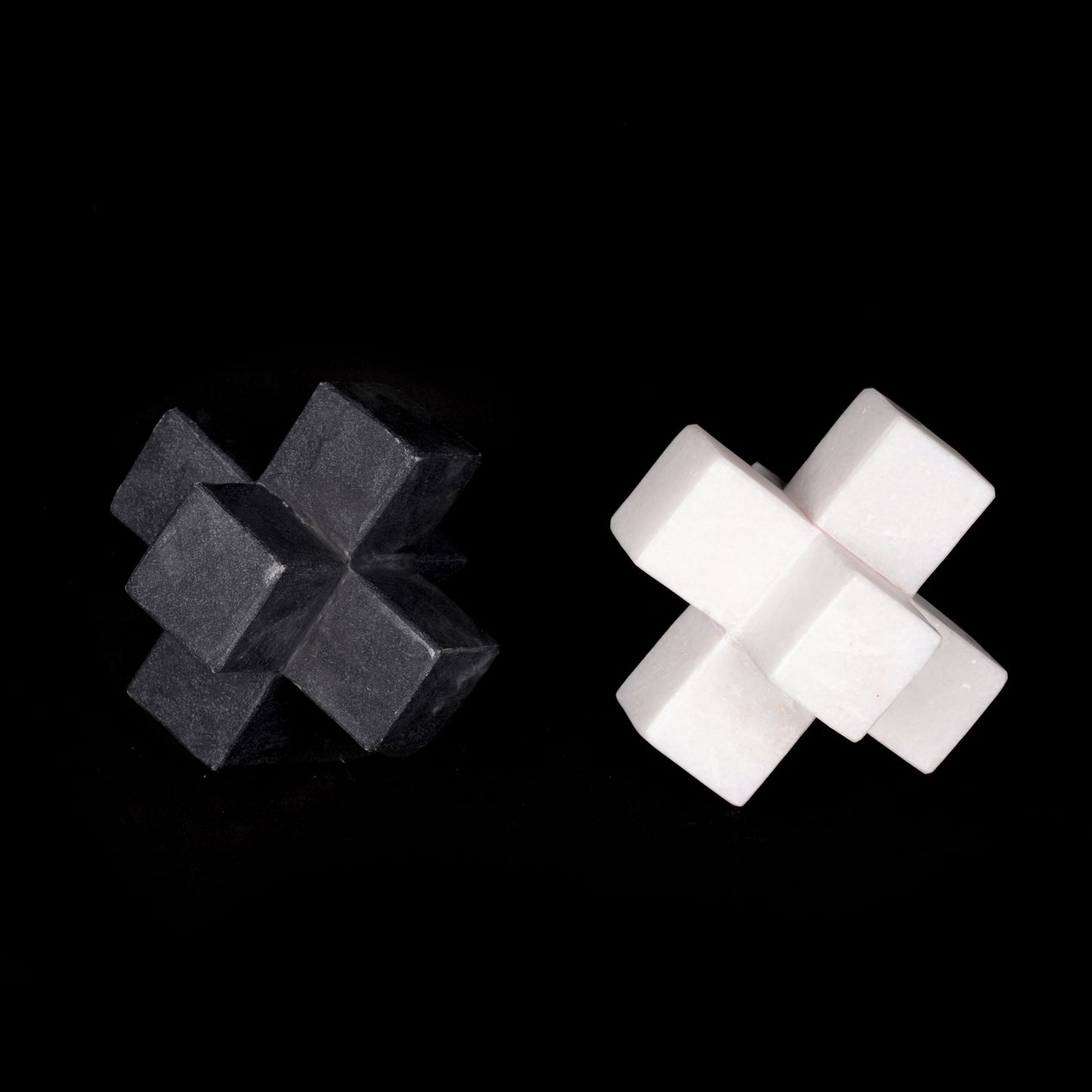 Black & White Marble Cubical Cross