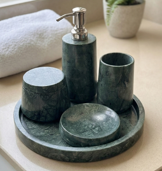 白色大理石浴室(4 件套)| 豪华浴室必需品