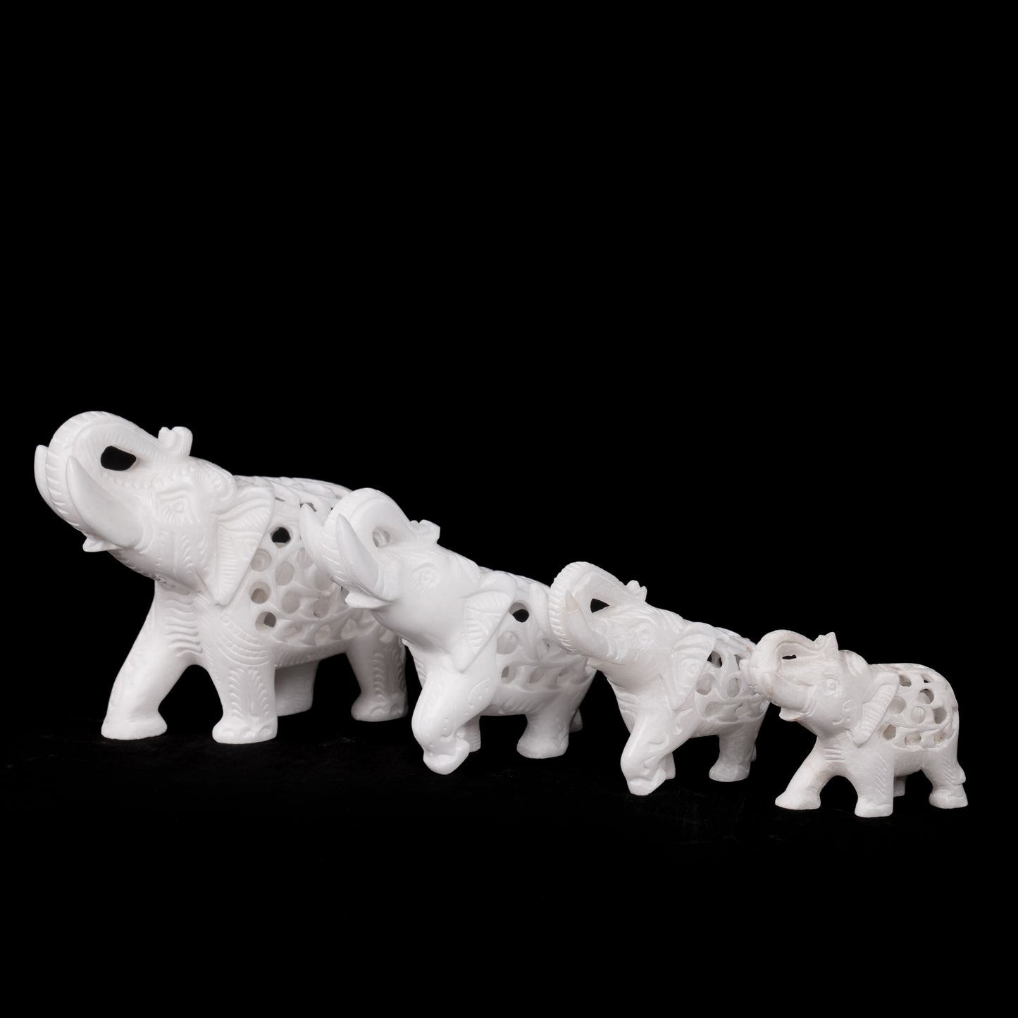 Italian Net Carved Marble Elephant