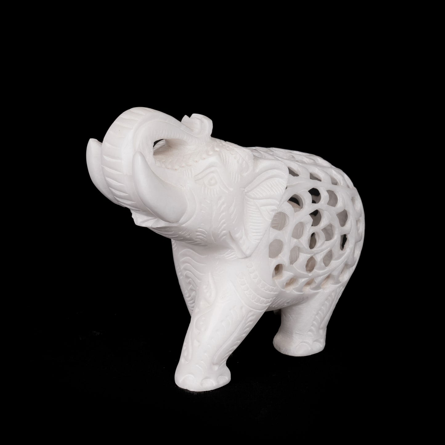 Italian Net Carved Marble Elephant