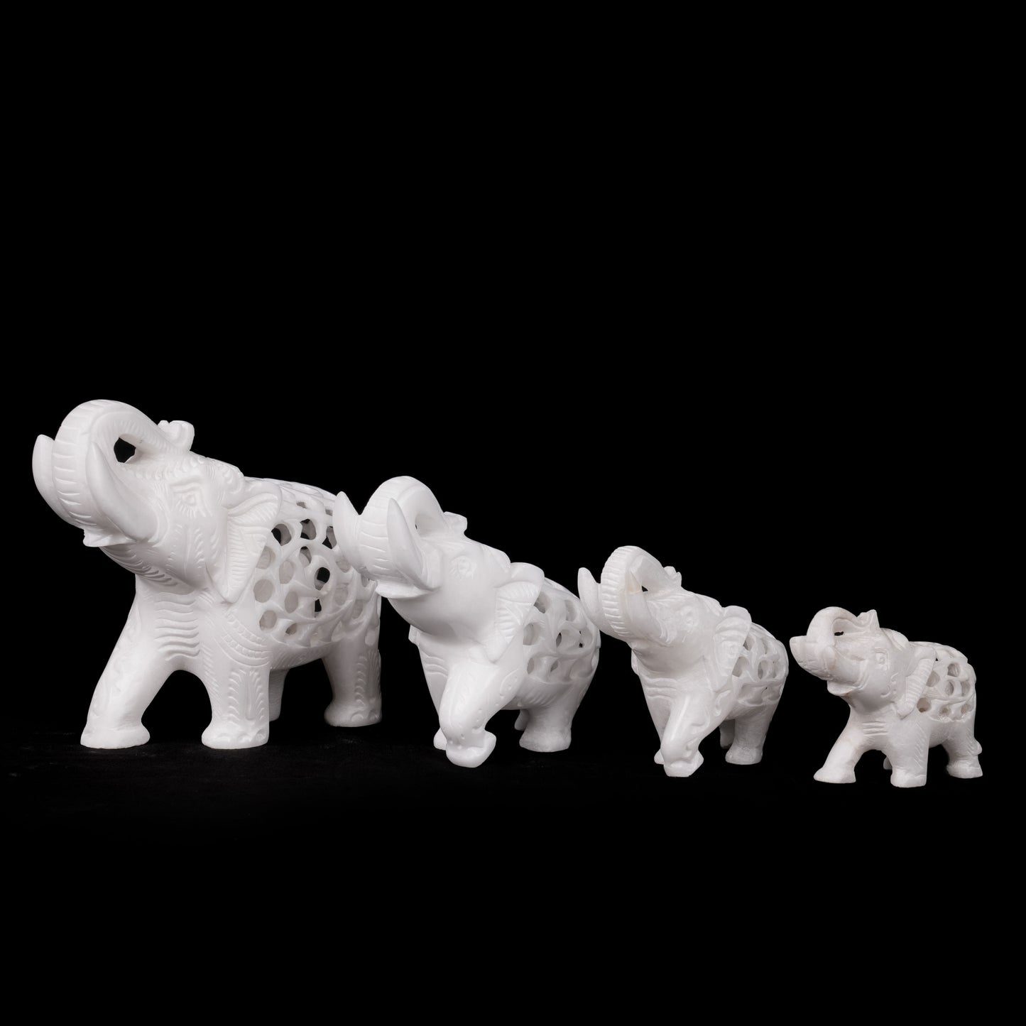 Italian Net Carved Marble Elephant