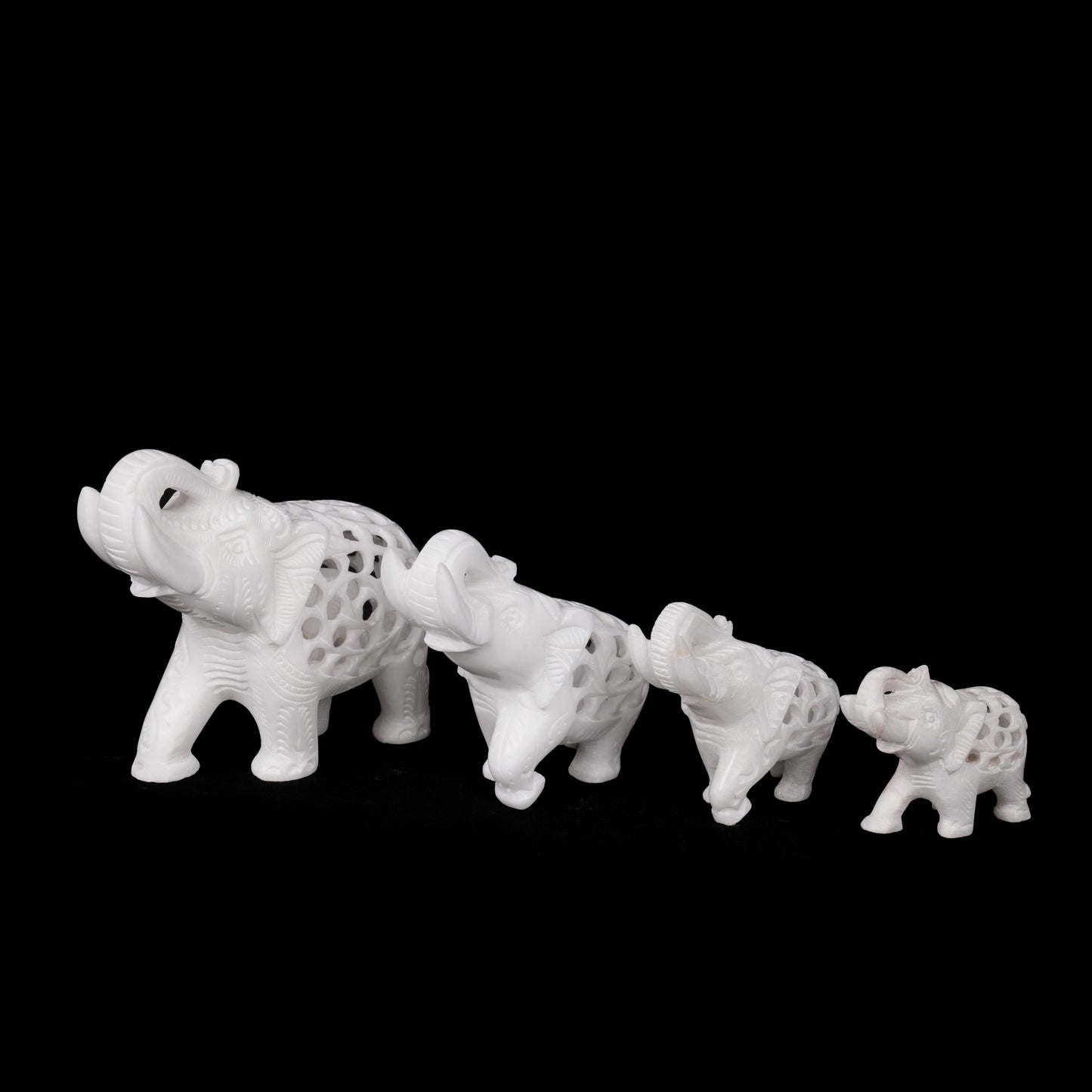 Italian Net Carved Marble Elephant