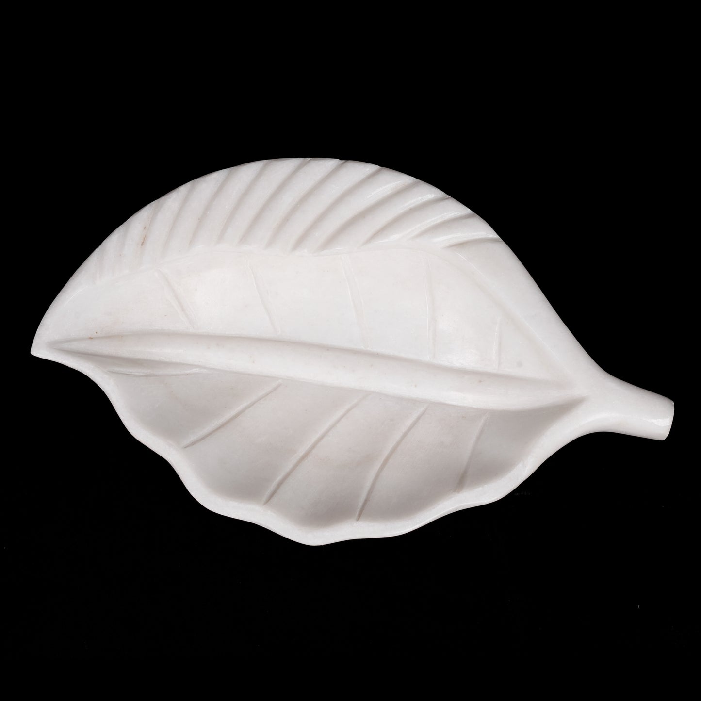 Leaf Shaped Urli Multipurpose White Marble Bowl