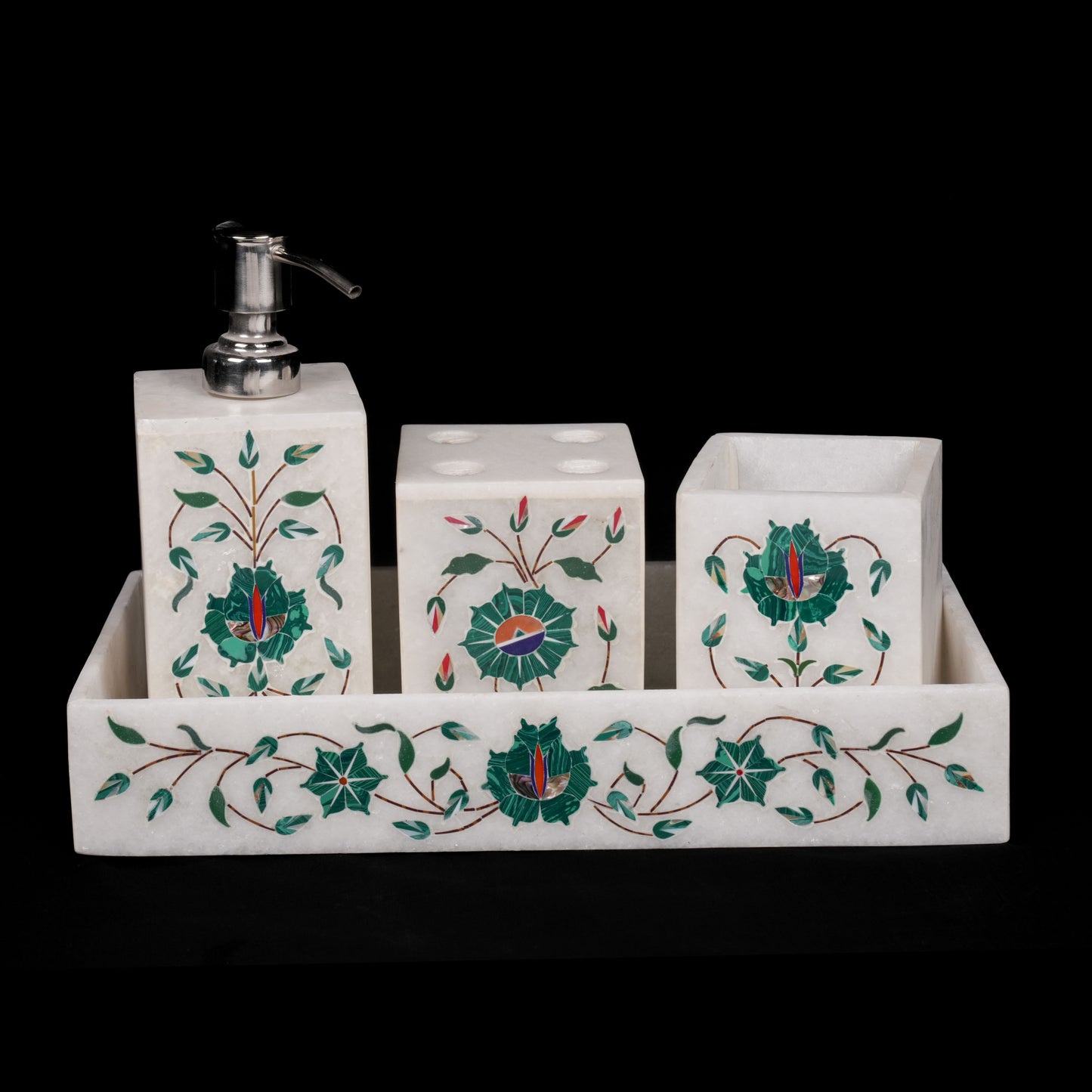 Lucknow Inlay Bathroom Set marble