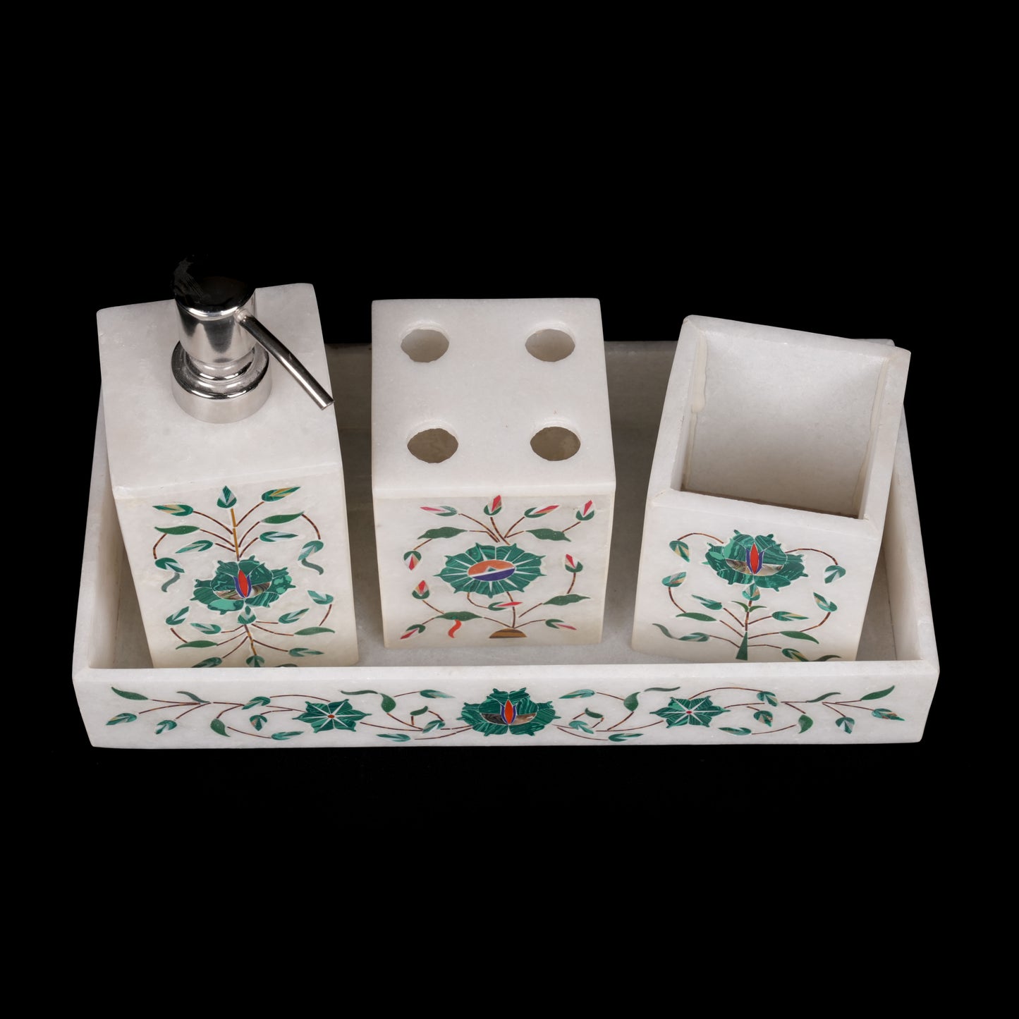Lucknow Inlay Bathroom Set marble