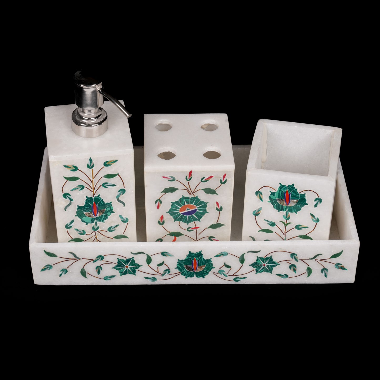 Lucknow Inlay Bathroom Set marble