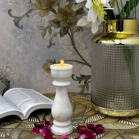 White Marble Candle Stand