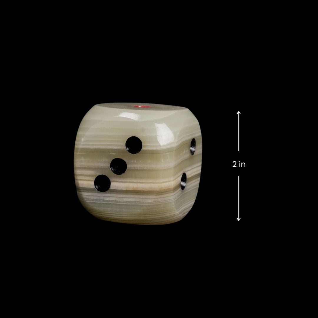 Onyx Natural Stone Dice | Handcrafted Luxury Gaming & Decor (set of 2)