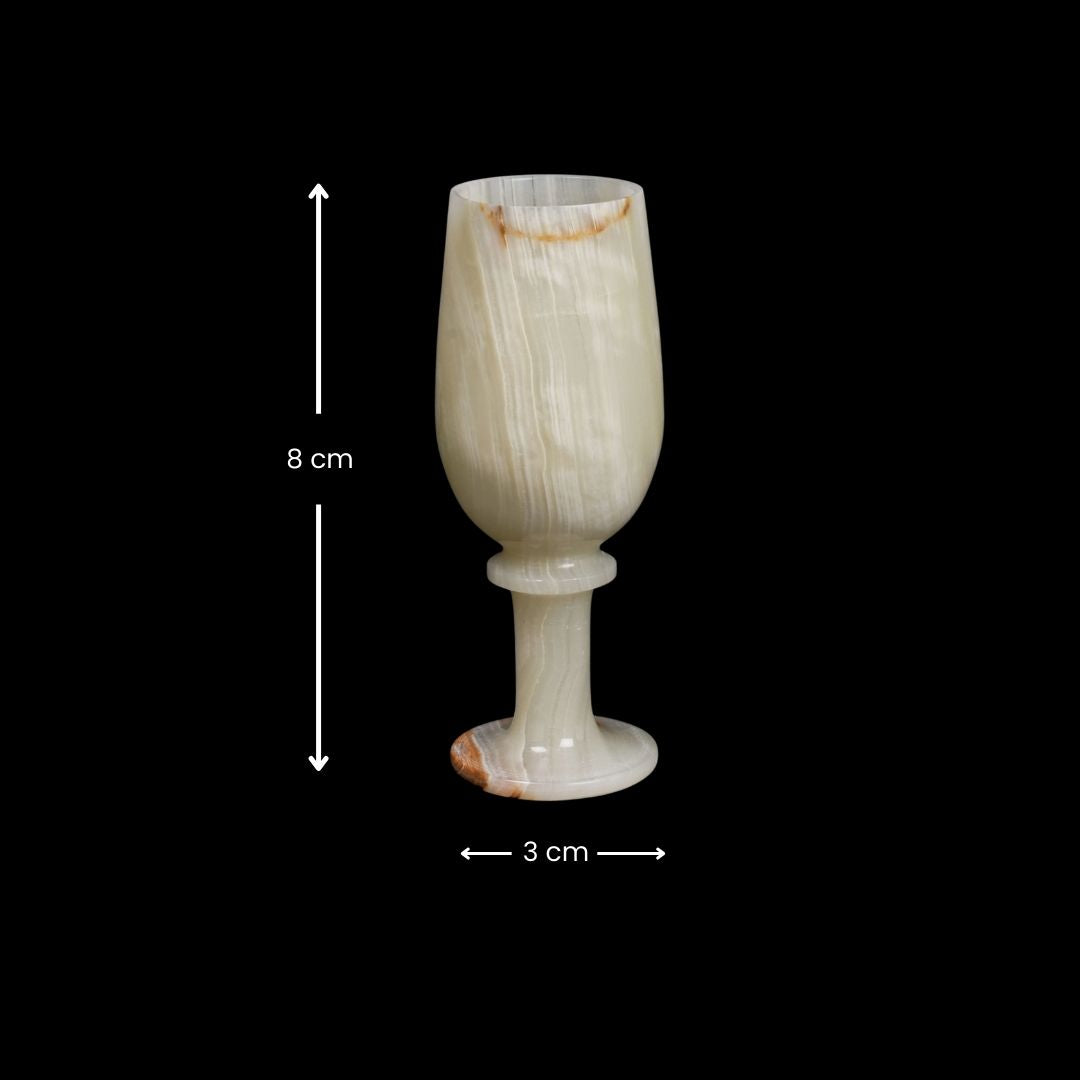 Onyx Natural Stone Wine Glass Set (2 Pcs) | Handcrafted Luxury Drinkware