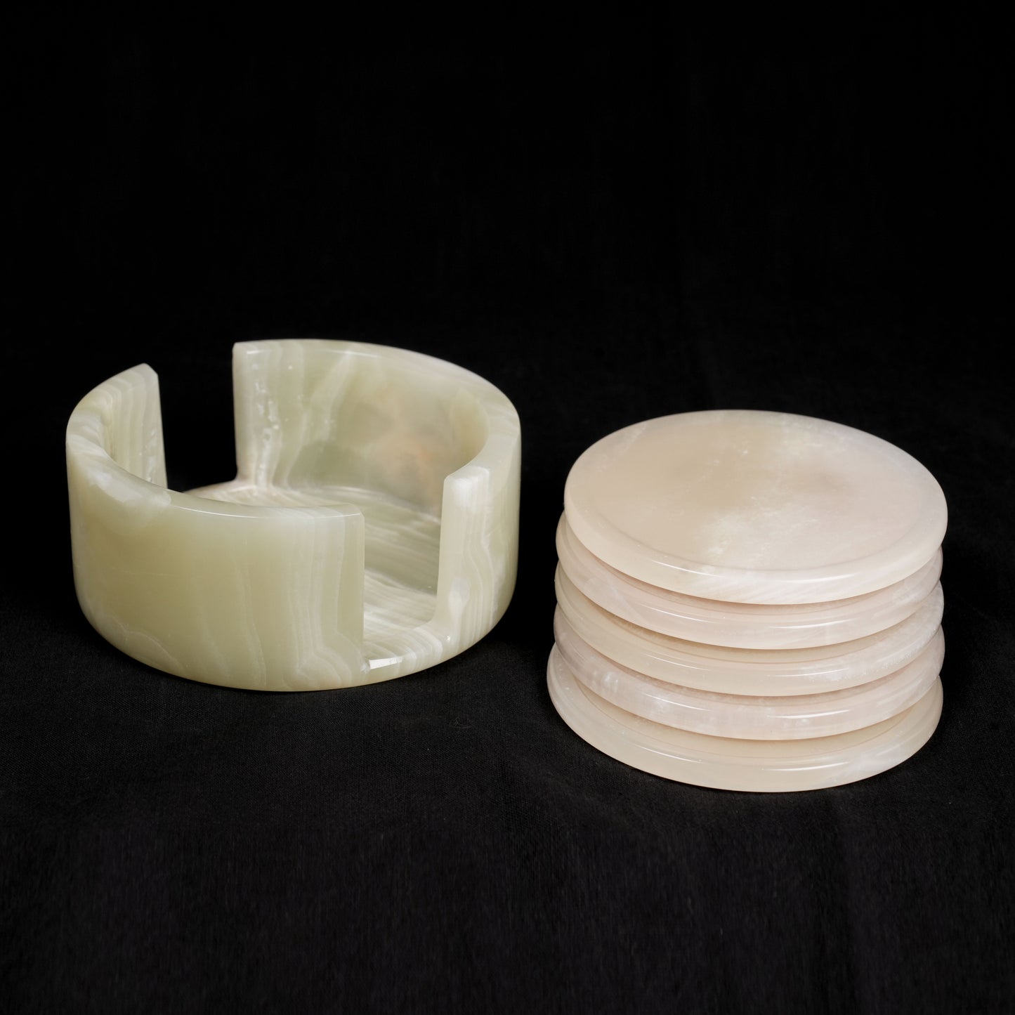 Onyx Coaster Set – Natural Stone Elegance