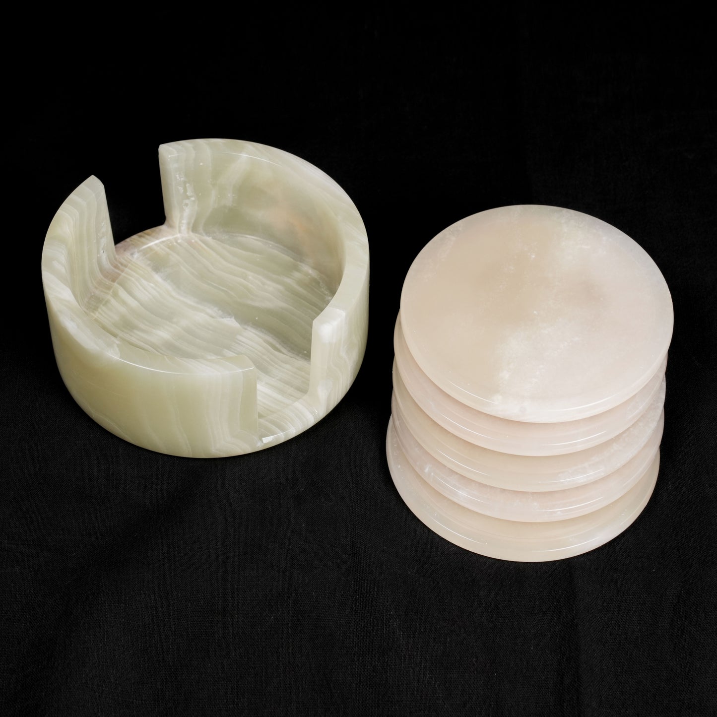 Onyx Coaster Set – Natural Stone Elegance