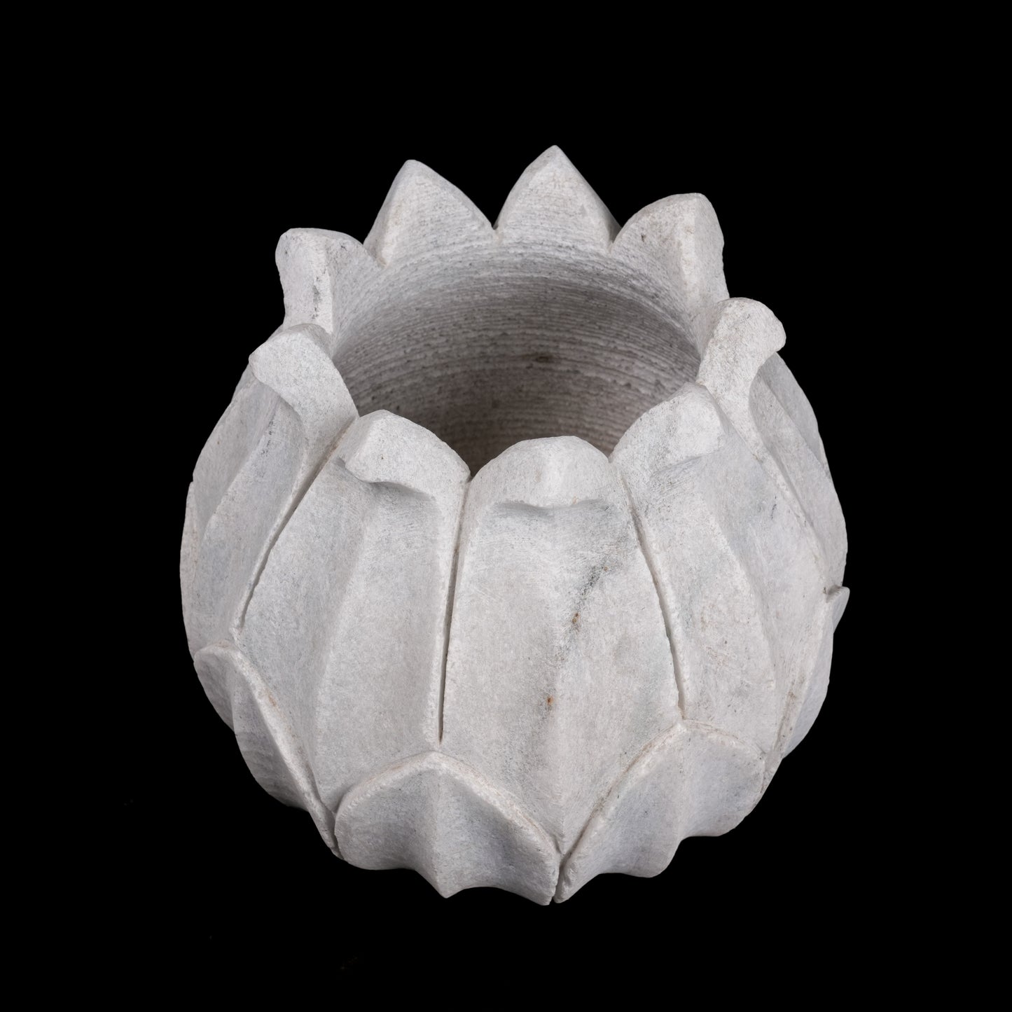 Outdoor White Marble Flower Pot