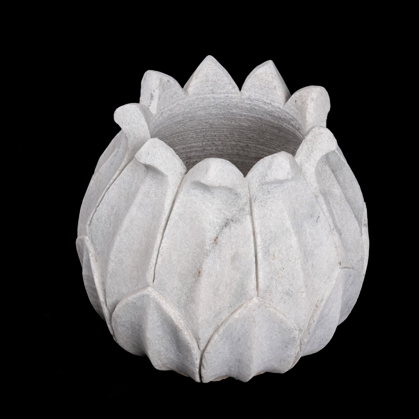 Outdoor White Marble Flower Pot