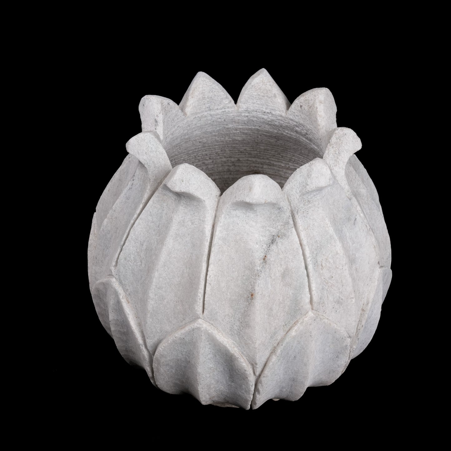 Outdoor White Marble Flower Pot