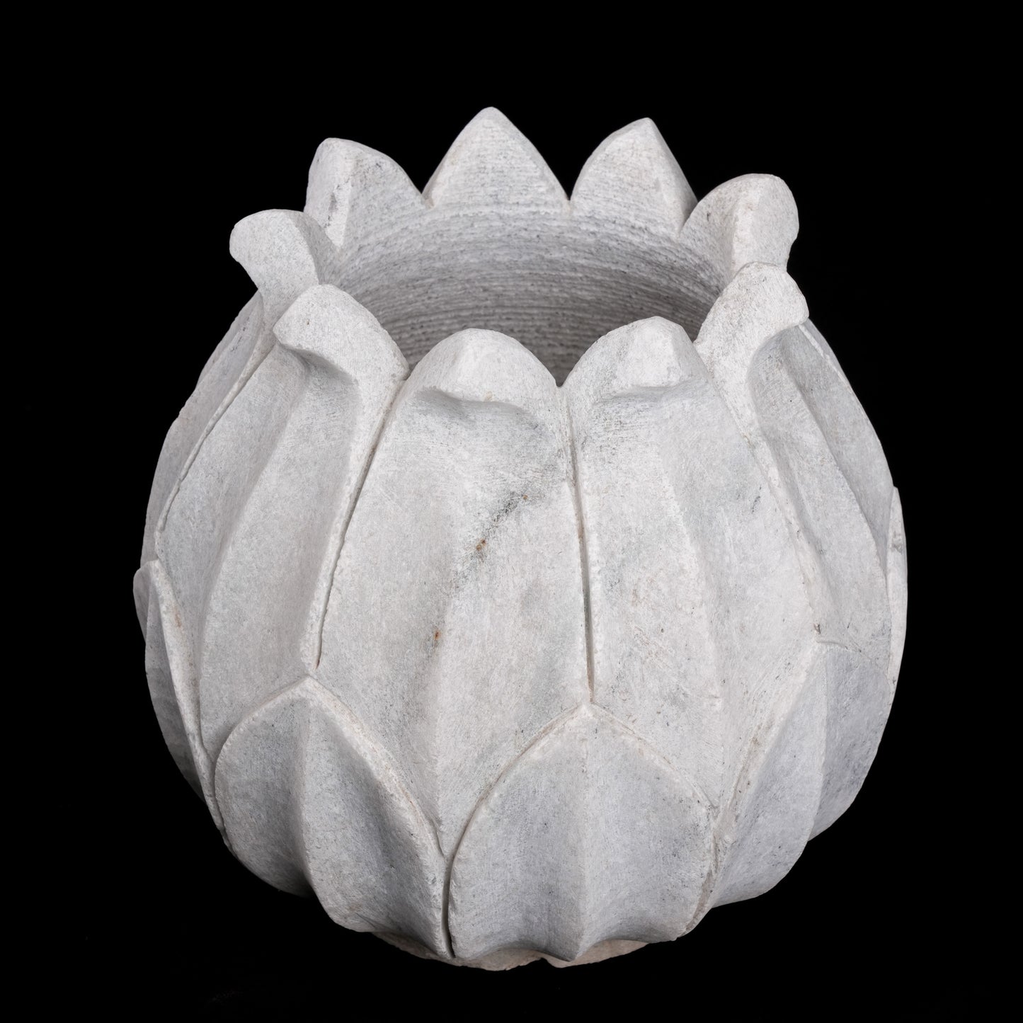 Outdoor White Marble Flower Pot
