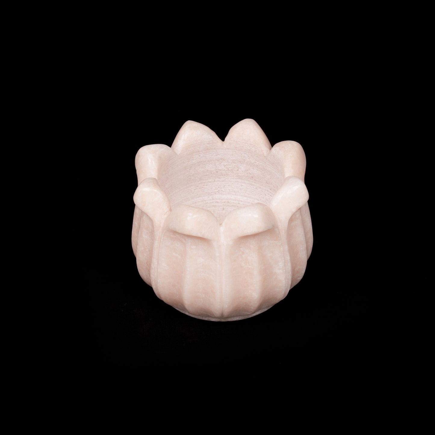 Pinkish White Marble Lotus Candle Vase