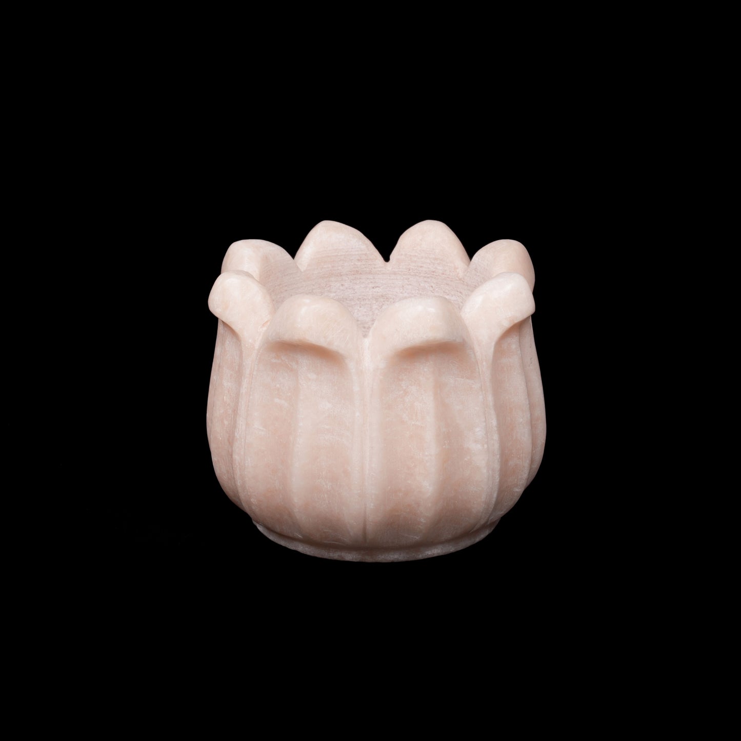 Pinkish White Marble Lotus Candle Vase