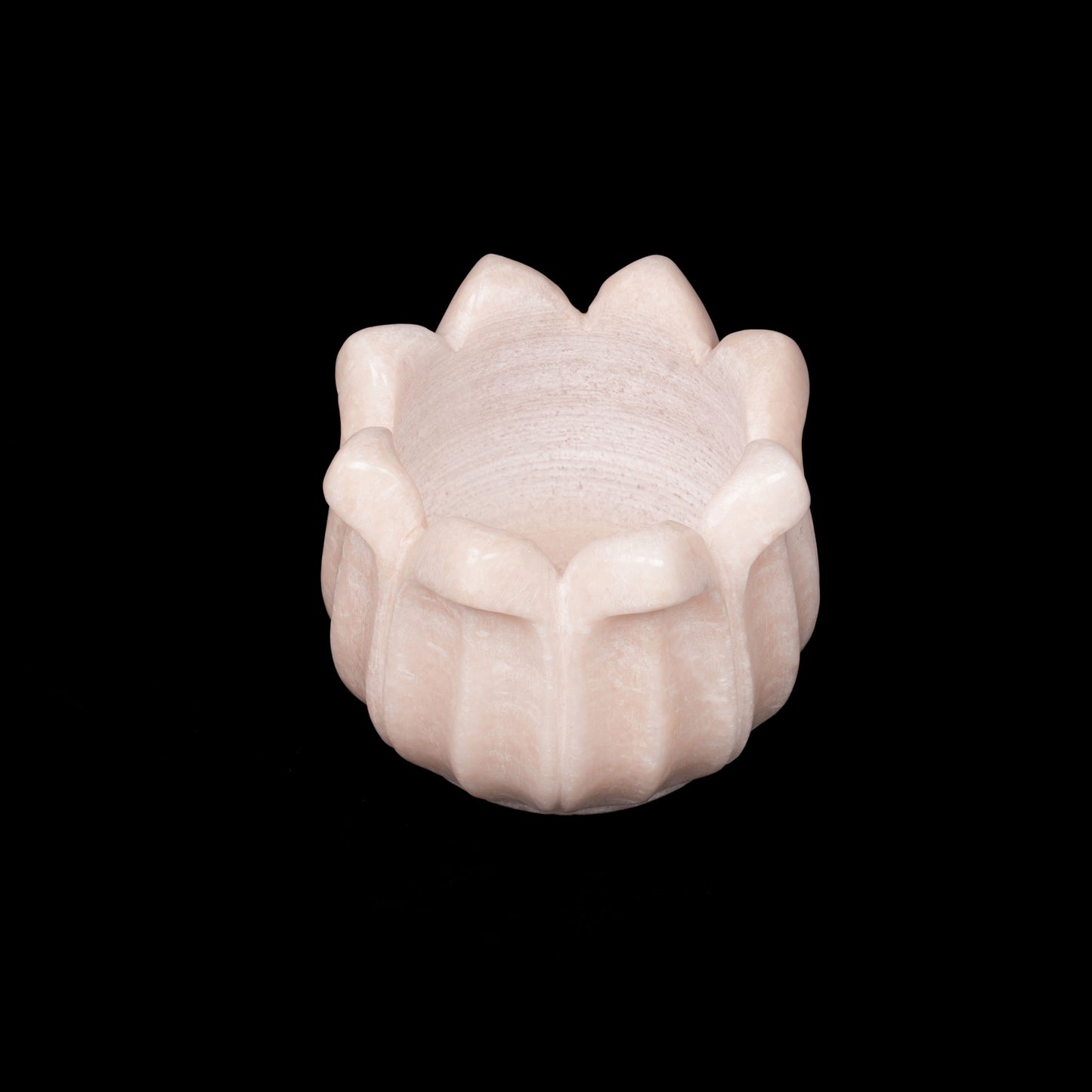 Pinkish White Marble Lotus Candle Vase