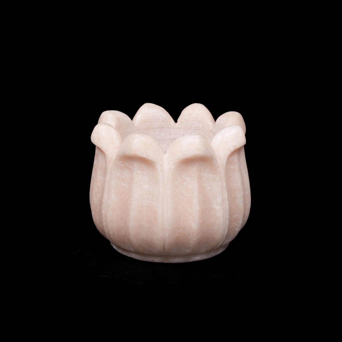 Pinkish White Marble Lotus Candle Vase