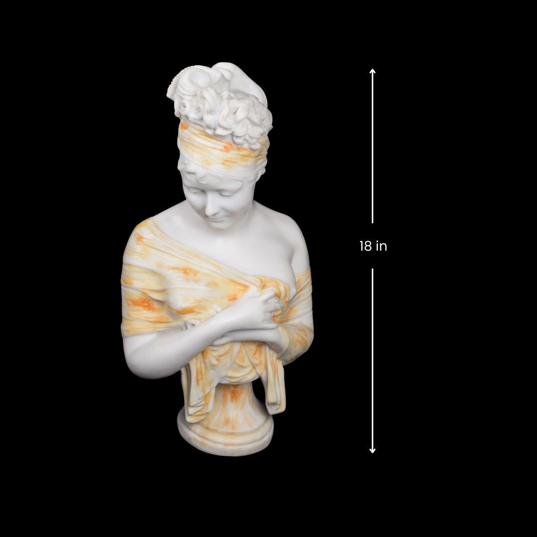 Renaissance Lady Sculpture | Timeless White Marble Indoor Statue
