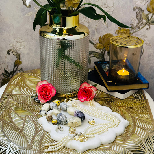 Arch-Shaped Royal White Marble Plate