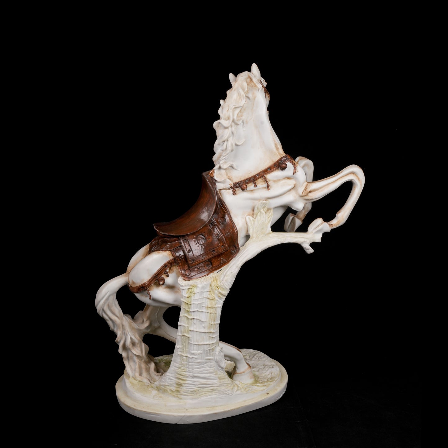 Royal Galloping Horse Sculpture in white marble