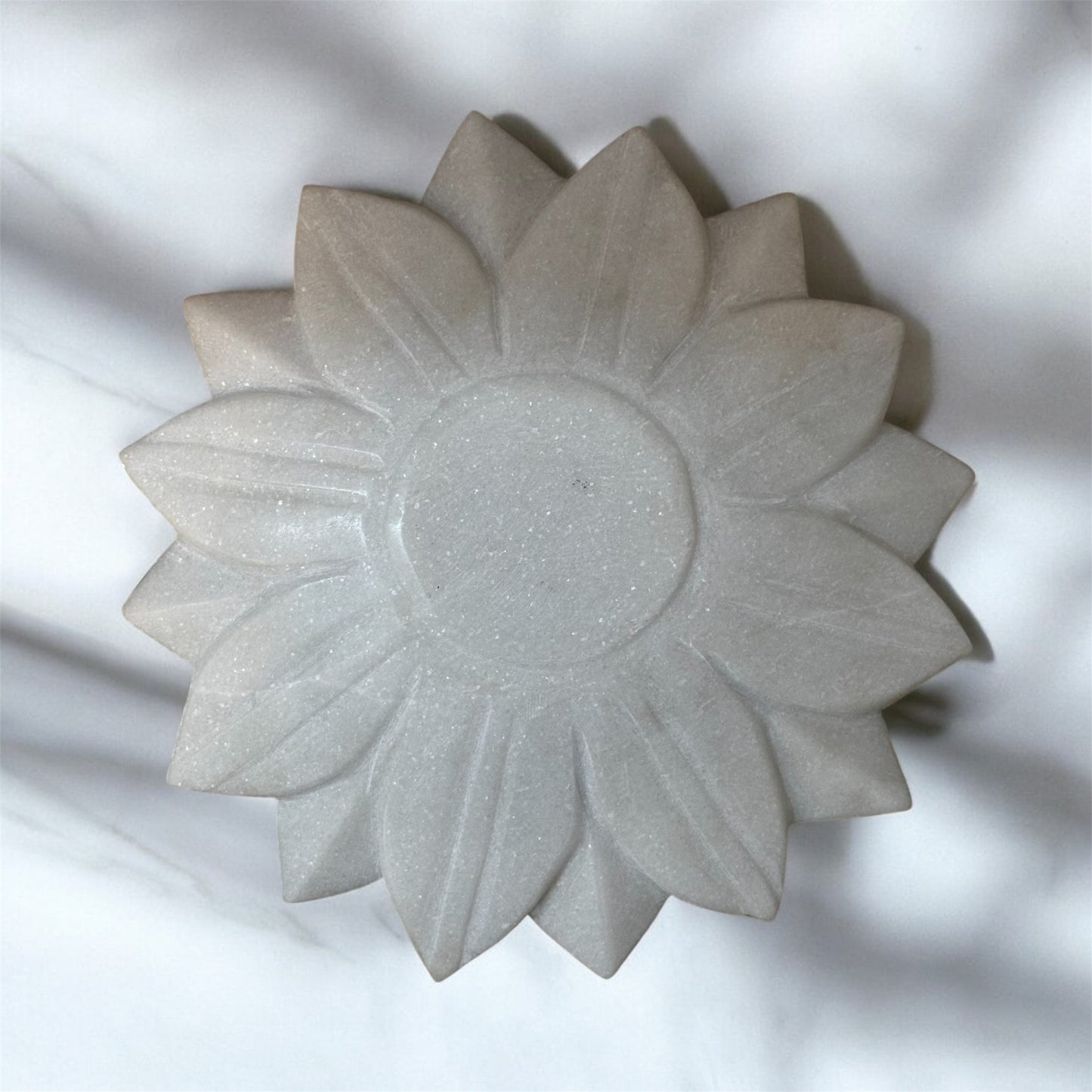 Royal White Lotus Shaped Deep Plate