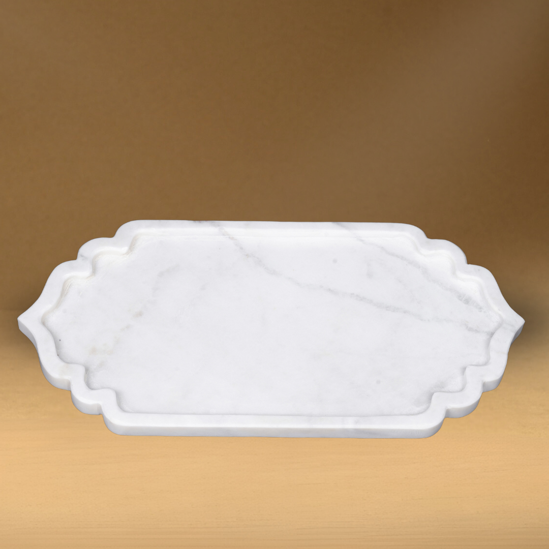 Royal White Marble Arch Tray