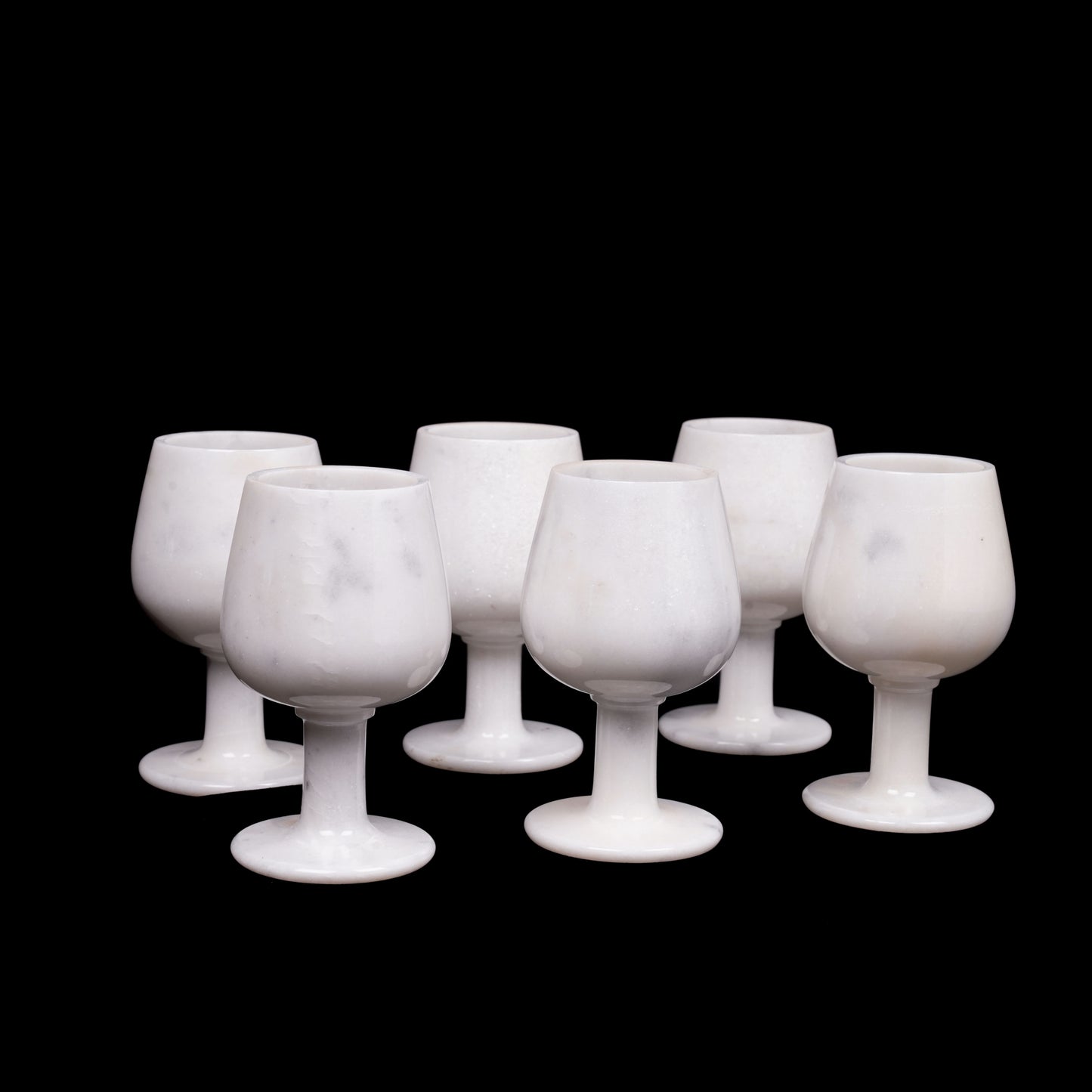 Royal White Marble Wine Glass