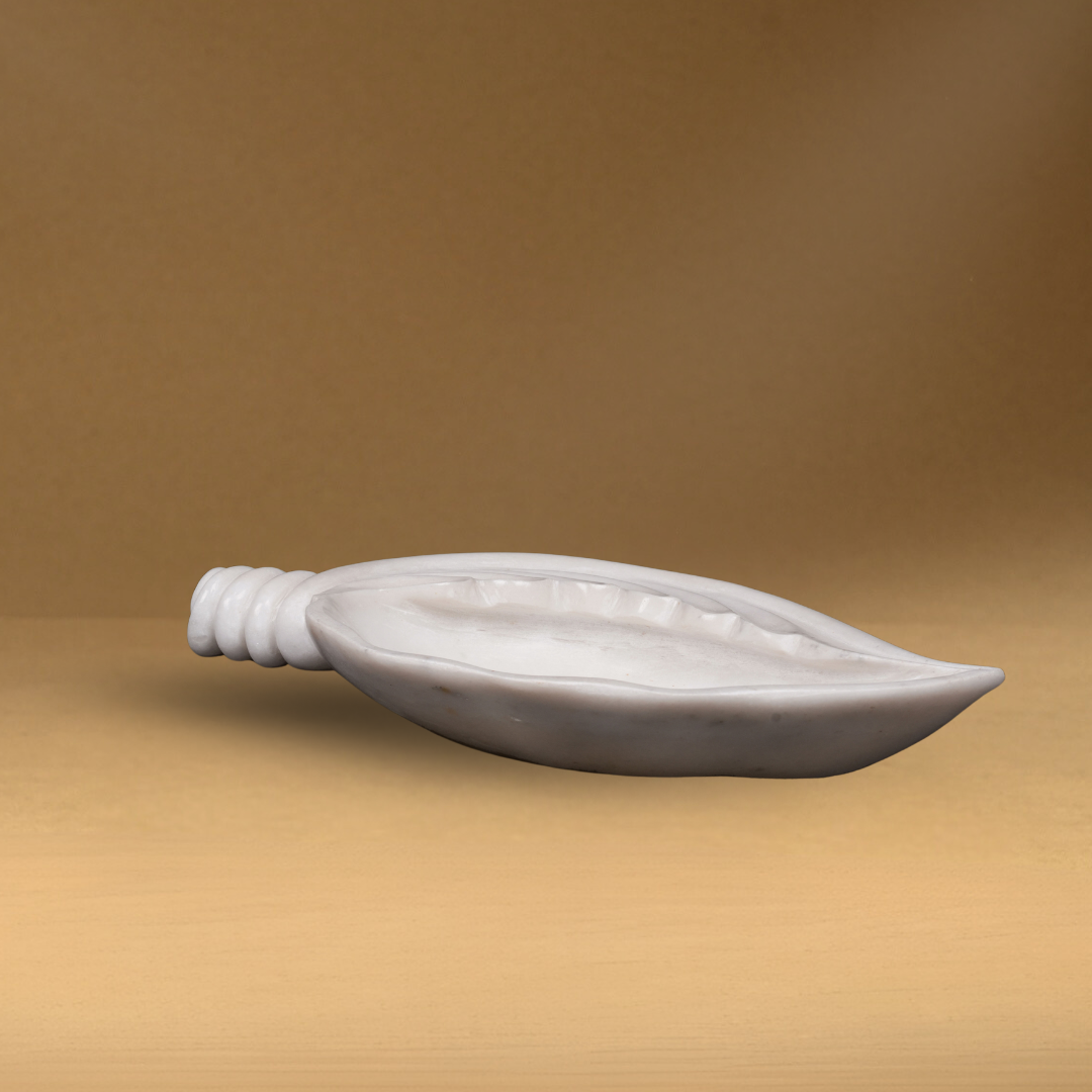 Shell Shaped Urli white marble multipurpose bowl