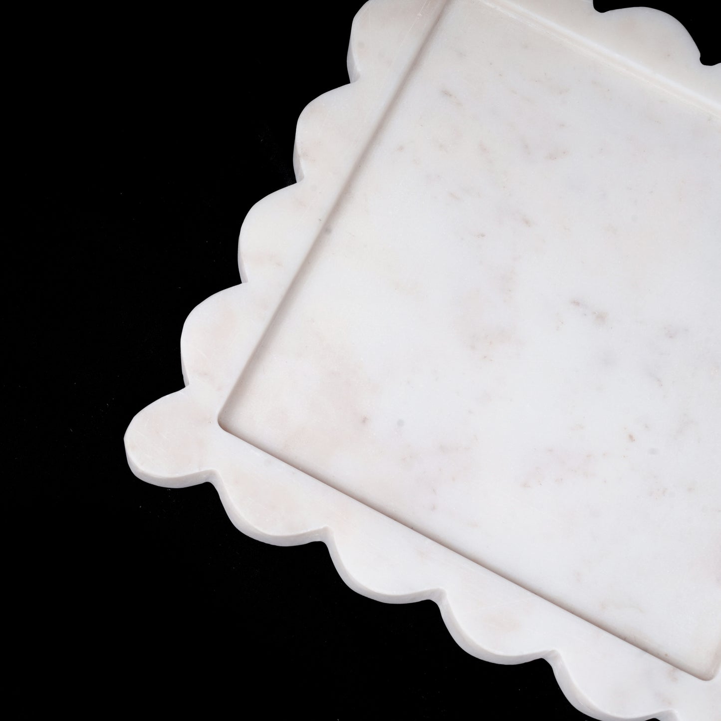 White Marble Arch Square Plate