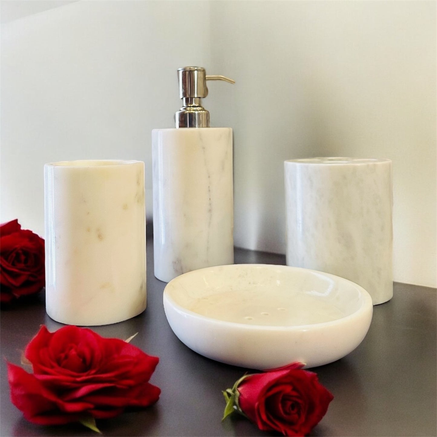 White Marble Bathroom Set
