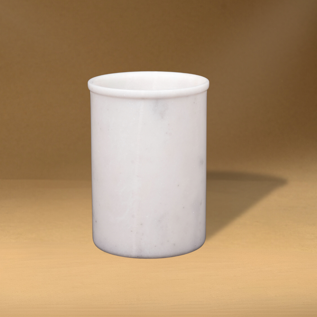 White Marble Drinking & Multipurpose Cup