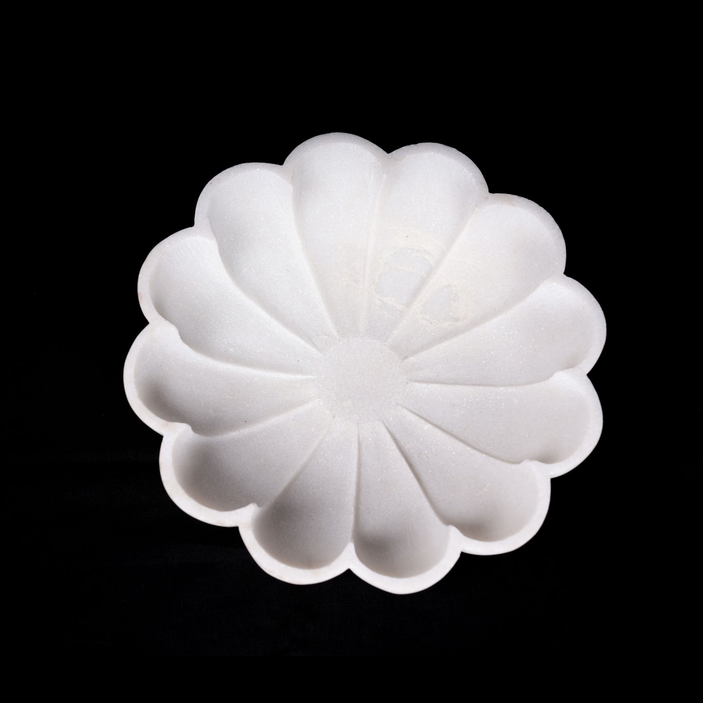 White Marble Flower-Shaped Urli Bowl