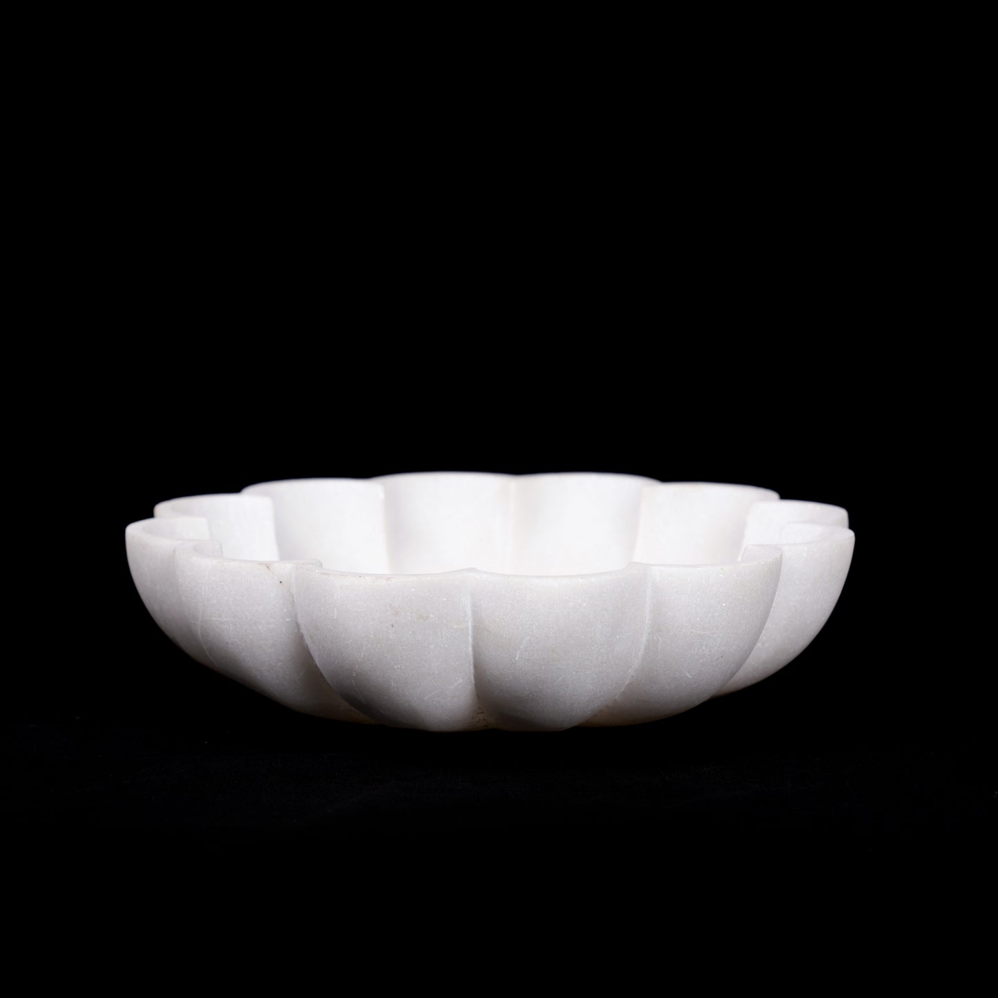 White Marble Flower-Shaped Urli Bowl