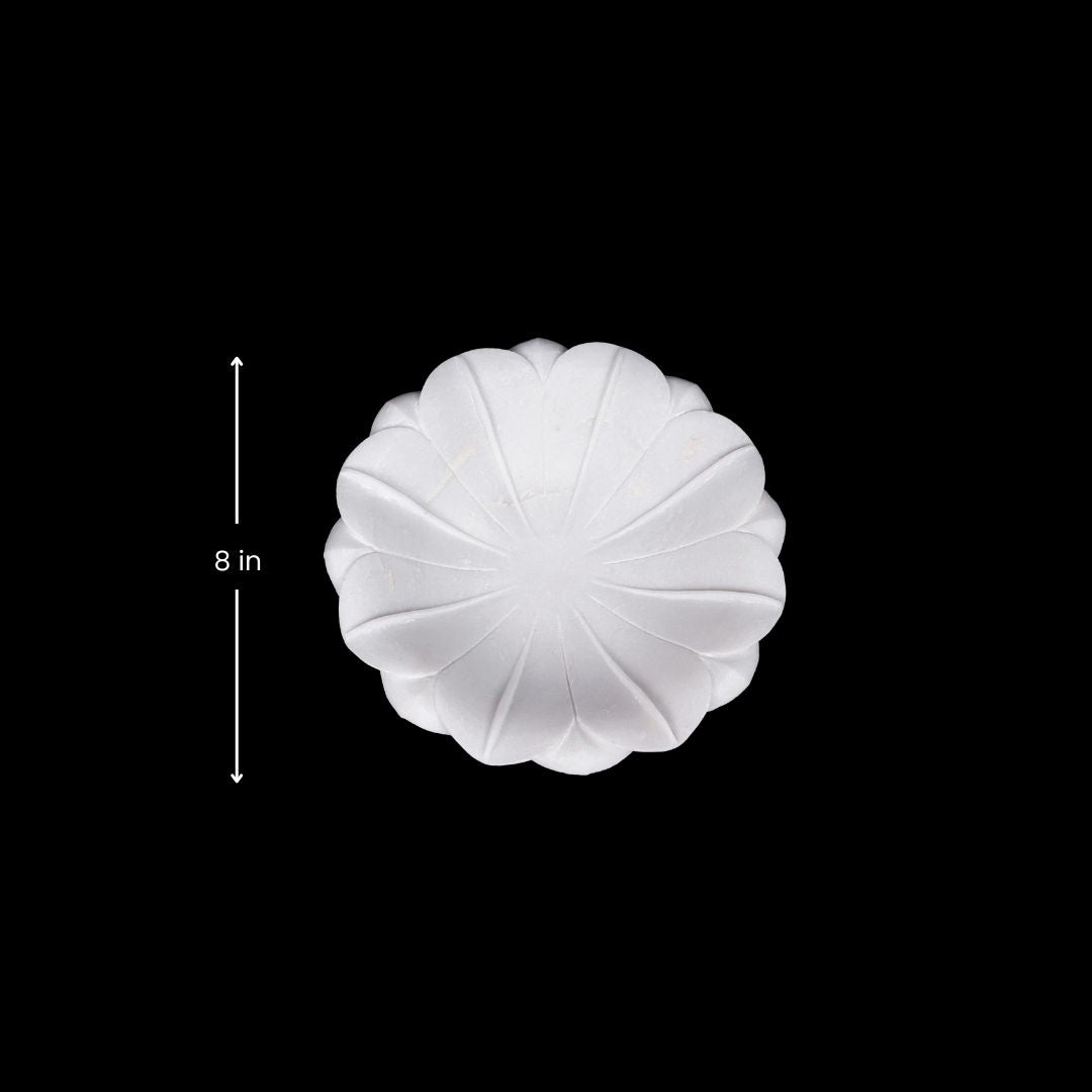 Urli de loto de mármol blanco | Cuenco multiusos para sala de estar y cocina
