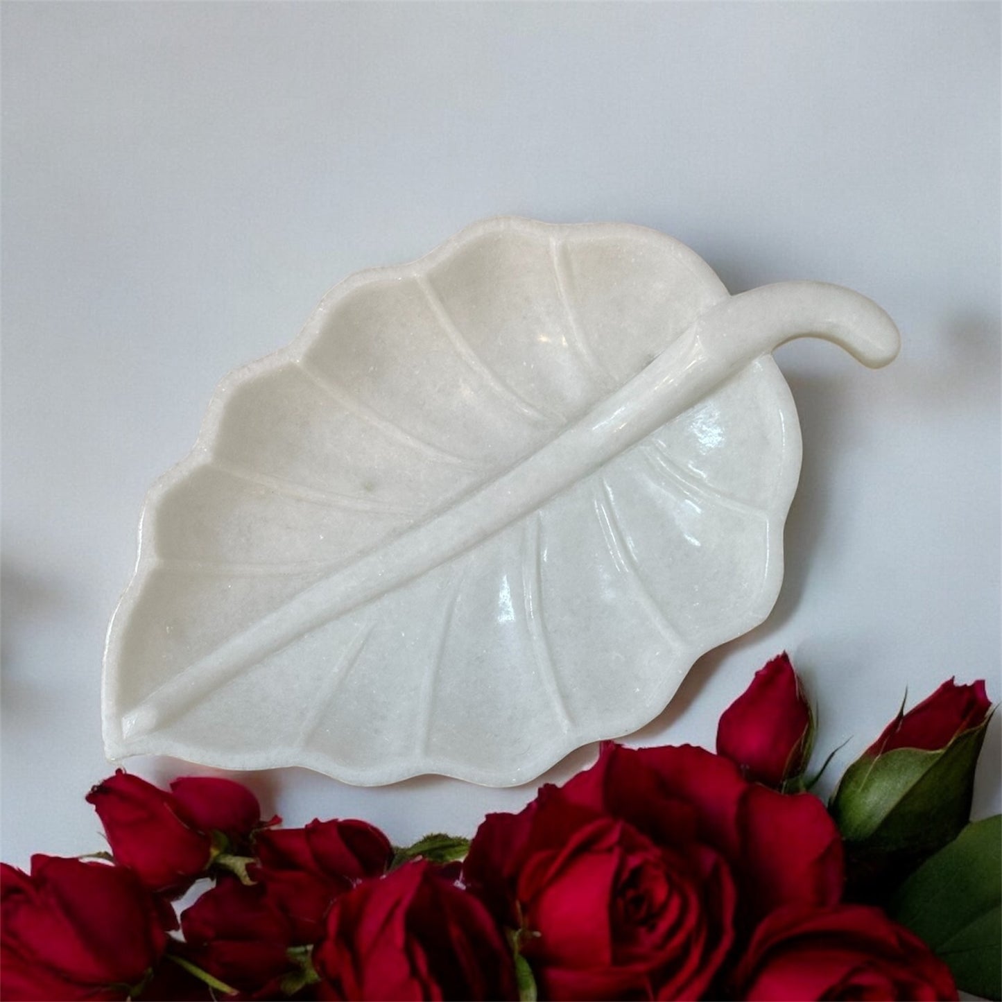 White Marble Petal Bowl