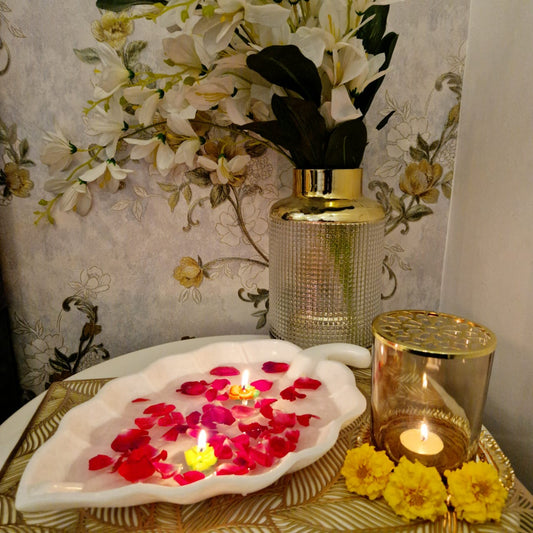 White Marble Petal Bowl