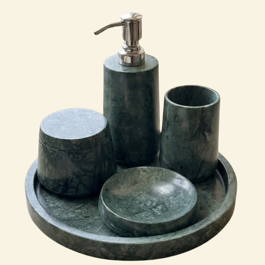 白色大理石浴室（4 件套）| 豪华浴室必需品