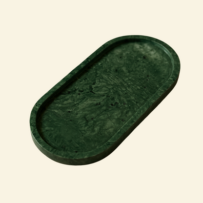 Green Marble Oval Tray
