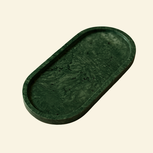 Green Marble Oval Tray