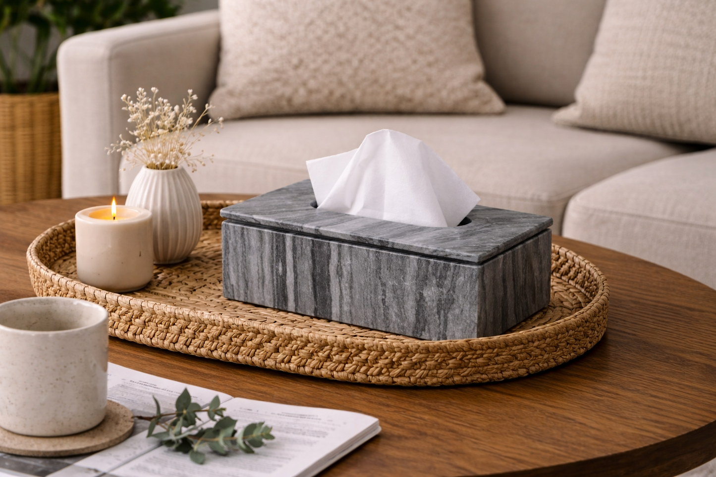 白色大理石蝴蝶纸巾架 | 奢华艺术装饰