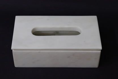 Handcrafted White Marble Tissue Box Holder || Elegant Luxury for Modern Living