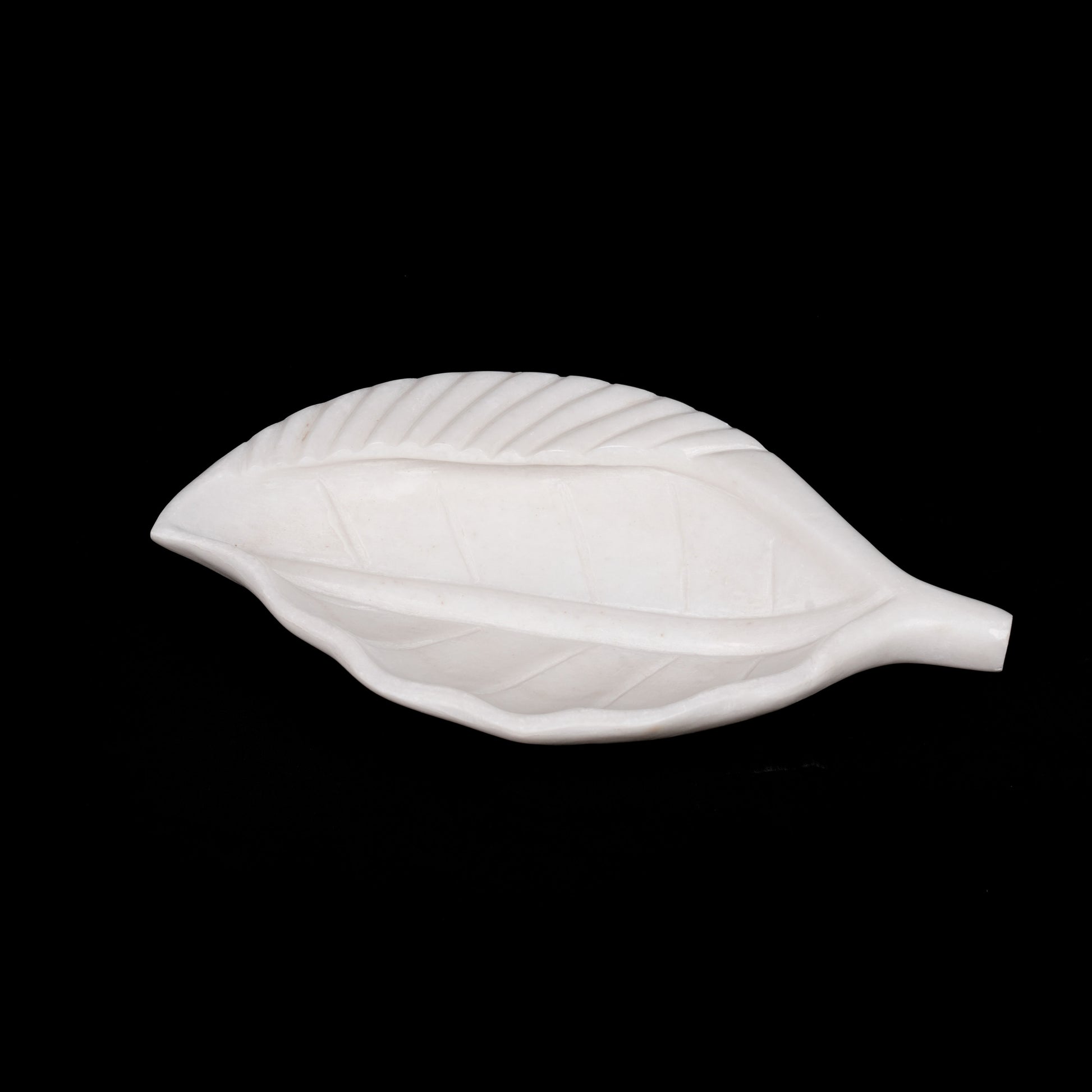 Leaf Shaped Urli Multipurpose White Marble Bowl