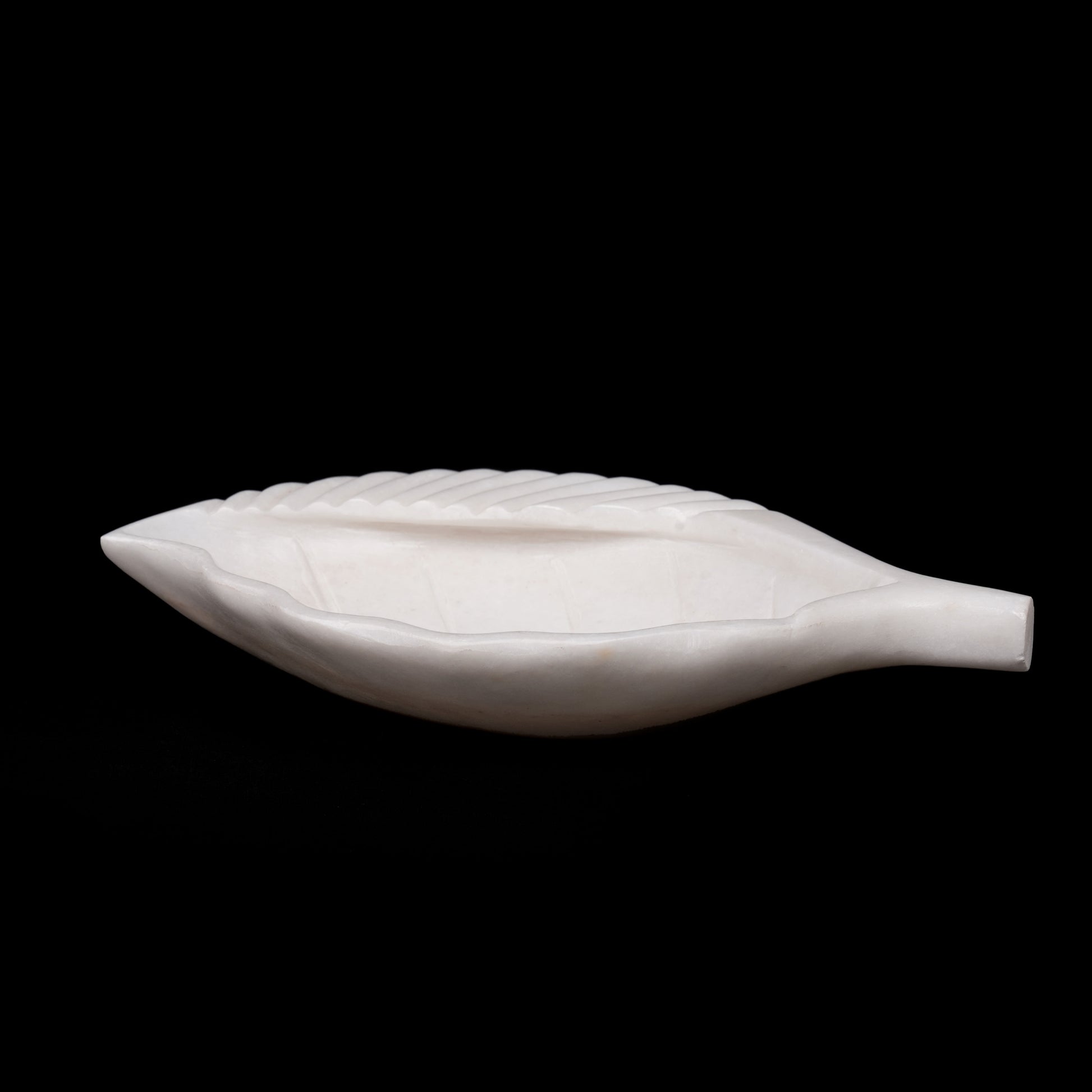 Leaf Shaped Urli Multipurpose White Marble Bowl
