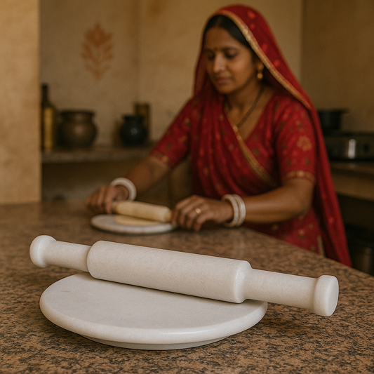 Roti de mármol | Chapati | Juego para amasar naan | Herramienta de cocina de primera calidad
