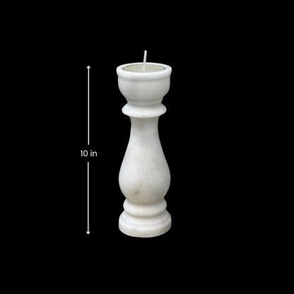 Candelabro minimalista de mármol blanco | Decoración artística de lujo elegante