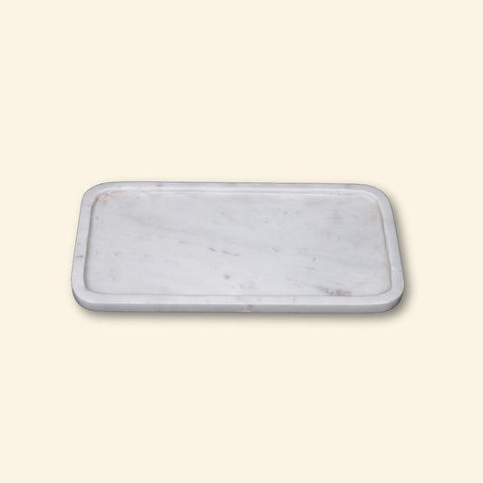 Bandeja minimalista de mármol blanco | Art Decor Accent