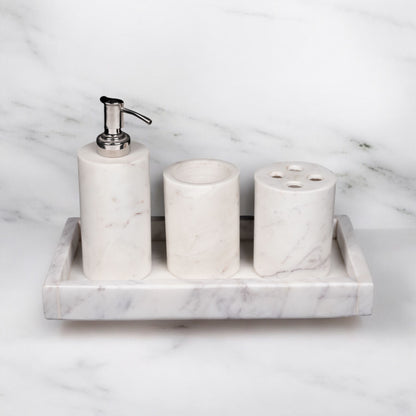 Modern Minimalistic Bathroom Set, liquid dispenser, toothbrush holder, toothpaste Holder